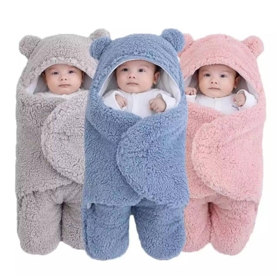 Picture of Cute Soft Newborn Baby Warp Blankets Baby Sleeping Bag Envelope For Newborn Sleepsack 100% Cotton Thicken cocoon For Baby