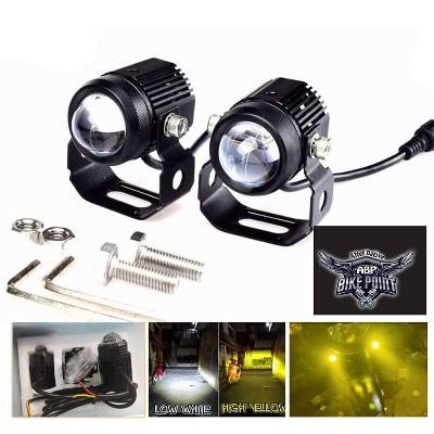 Picture of 2PCS Motorcycle LED Driving Fog Lights 60W 6000LM Amber White Lights 1.3 inch Aux Spotlight Headlight for biker ATV UTV