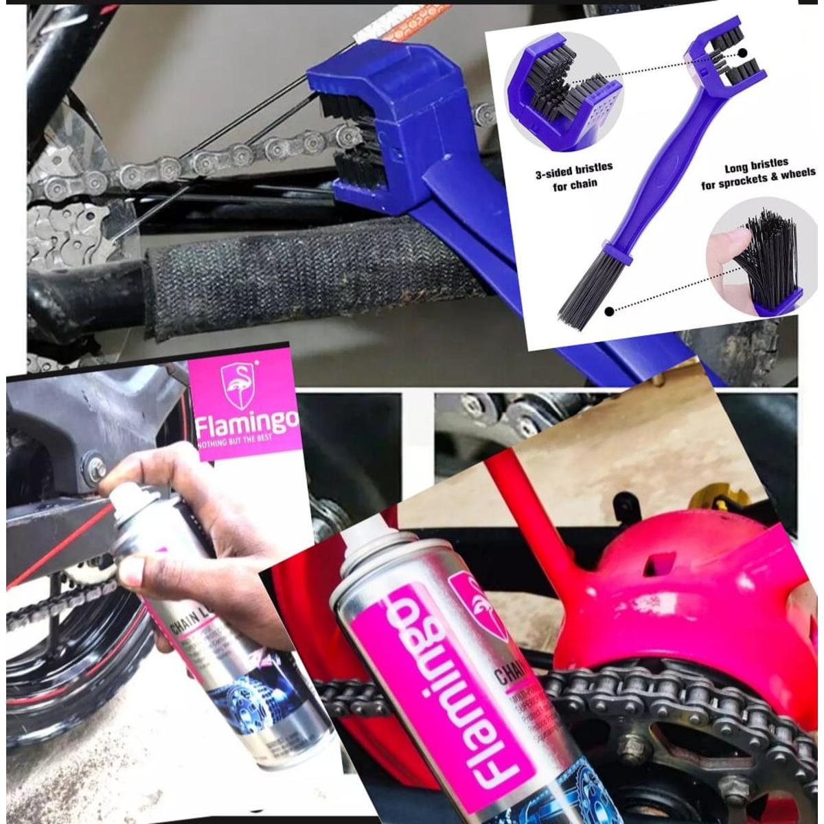 Picture of Combo: Chain cleaner brush and spray -Red