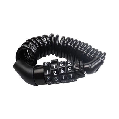 Picture of Motorcycle Bicycle Helmet Lock Telescopic Cable 4 Digit Combination password Changeable -Black