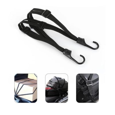 Picture of Motorcycle Luggage / Helmet Rope Tape Retractable Elastic Strap With 2 Hook -Black