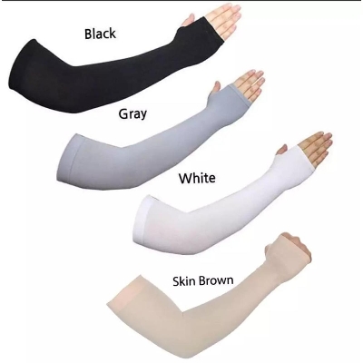 Picture of UV Sunscreen Half Finger Long Gloves Cuff Outdoor Arm Sleeve Sun Hand Protection Fingerless Gloves