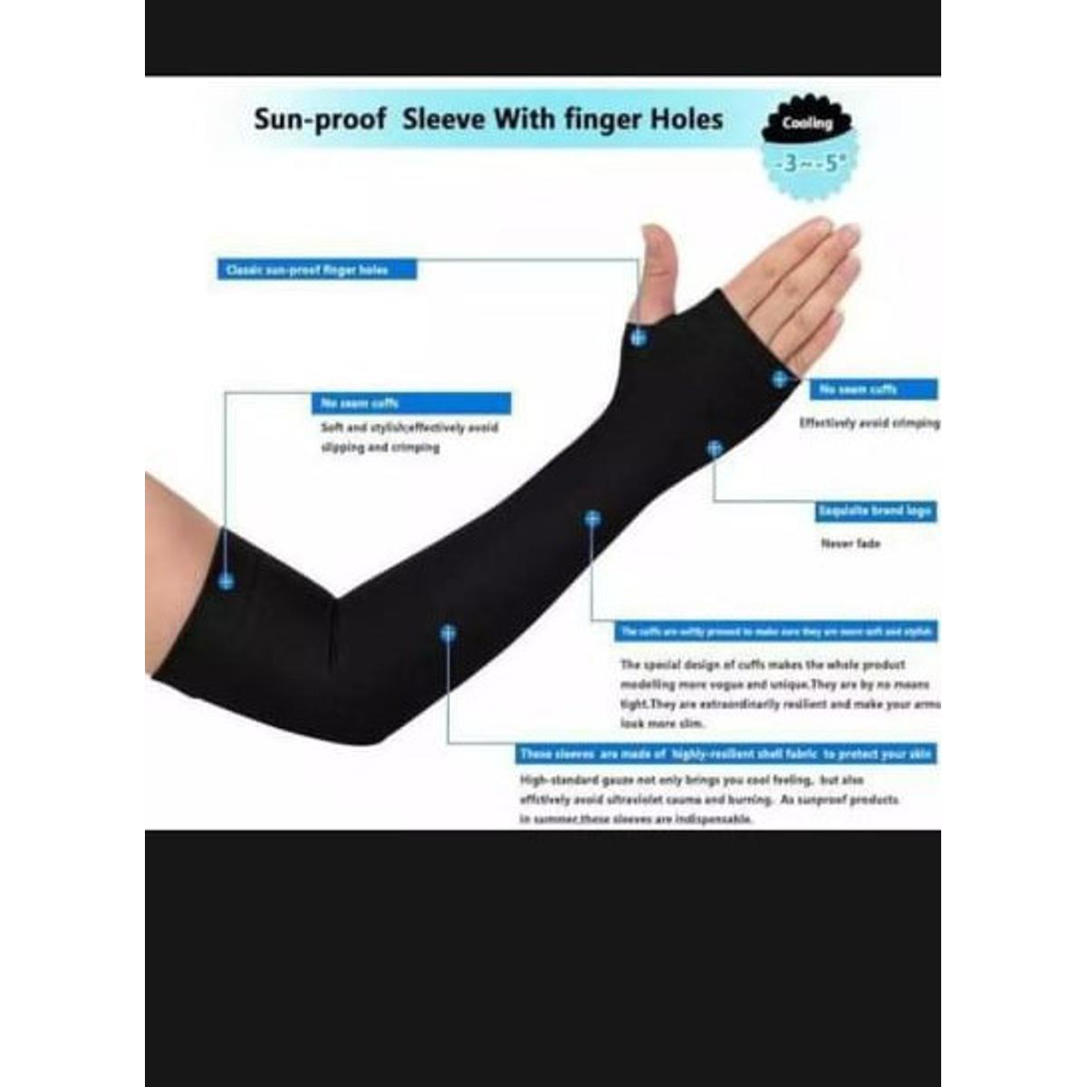 Picture of UV Sunscreen Half Finger Long Gloves Cuff Outdoor Arm Sleeve Sun Hand Protection Fingerless Gloves