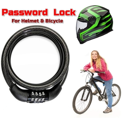 Picture of Helmet Lock - 4 digit combination Password Security -Black