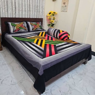 Picture of Zar'rah Shop Luxury King size Bed Sheet with Matching Pillow covers (M-538)