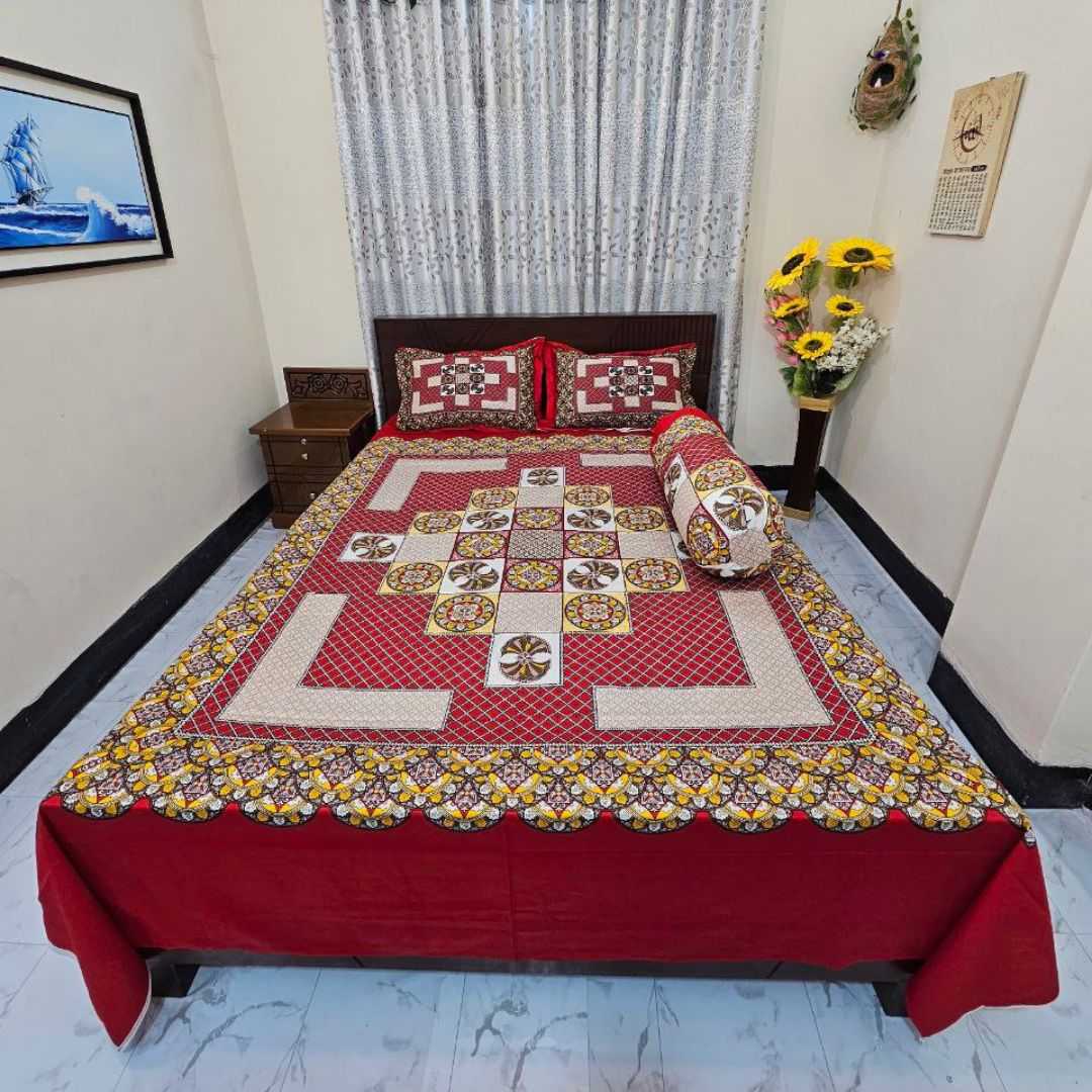 Picture of Zar'rah Shop Luxury King size Bed Sheet with Matching Pillow covers (M-538)