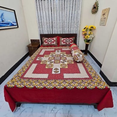 Picture of Zar'rah Shop Luxury King size Bed Sheet with Matching Pillow covers (M-538)