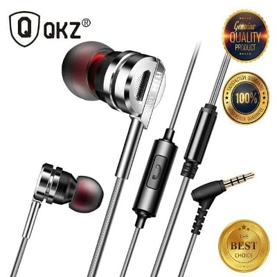 Picture of QKZ DM9 Zinc Alloy HiFi Headhone BASS Earbuds Metal Headset With Free Earphone Pouch Bag Multicolor