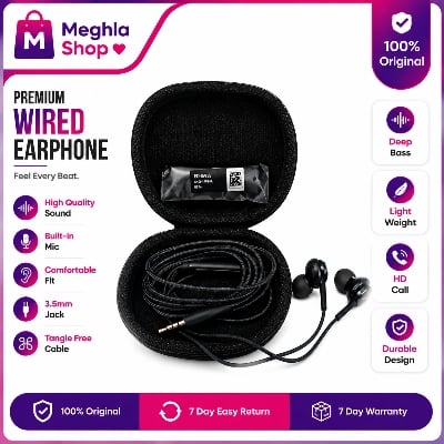 Picture of Wire Control Headset for Smartphone 3.5mm In-ear Wired Microphone Volume Control Headset Earphone - Headphone Multicolor