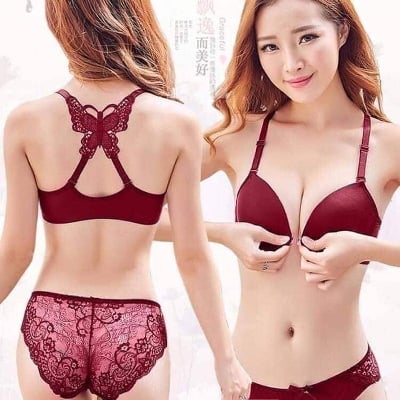 Picture of Bra and Panty for Women Butterfly Design and Front Open Stylish Bra and Panty Sets 
