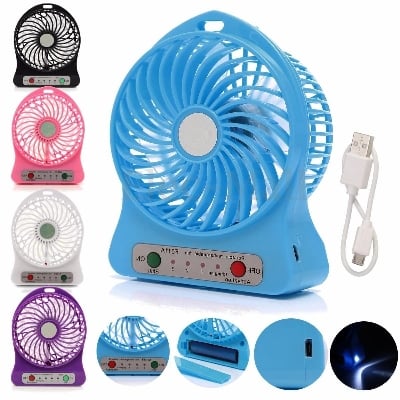 Picture of Portable Handheld Mini Rechargeable Mini Fan Desk Creative Hand Dream Fan 3 Speed 1200Mah Battery 5V Micro Usb Charging Port For Home Office Outdoor Reading Table - Charger Fan 