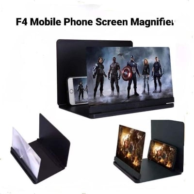 Picture of F4 9D Mobile Phone Screen Amplifier Foldable Glass, Phone Holder, Movie/Video Magnifier for Smartphone Multicolor