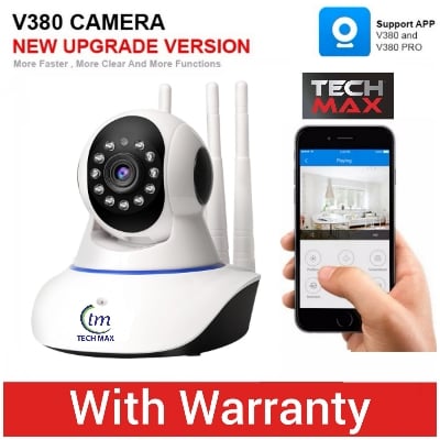 Picture of V380 WIFI IP Camera 2MP 1080P HD Q5Y Featuring 360-degree View Two Way Voice, and 3 Antenna Technology Multicolor