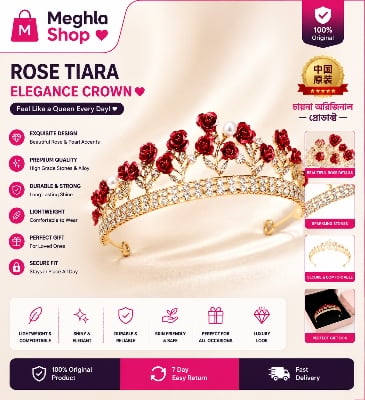 Picture of Women Elegant Wedding Bride Crown Headwear Rhinestone Tiaras Cute Head Pin Gift 