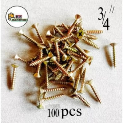 Picture of Brand New 3/4" MS Hardware Screw Color Gold (100pcs) Gold