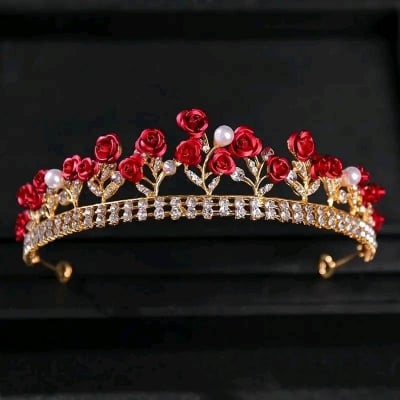 Picture of (11 Taka Deal) Women Elegant Wedding Bride Crown Headwear Rhinestone Tiaras Cute Head Pin Gift Silver