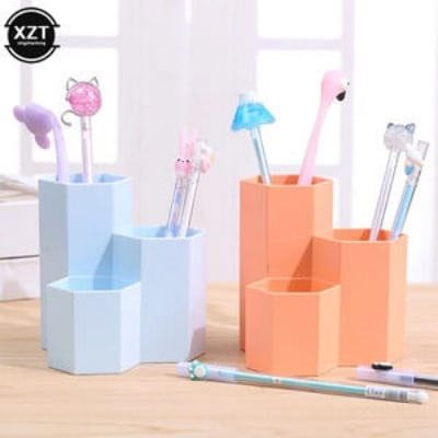 Picture of Large Capacity Desk Pen Pencil Holder Makeup Storage Box Desktop Organizer Stand Case School Office Stationery Multicolor