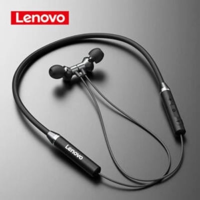 Picture of Lenovo He05 Bluetooth 5.0 Wireless Earphones Magnetic Neckband With Mic - Bluetooth Headphone - Neckband Black