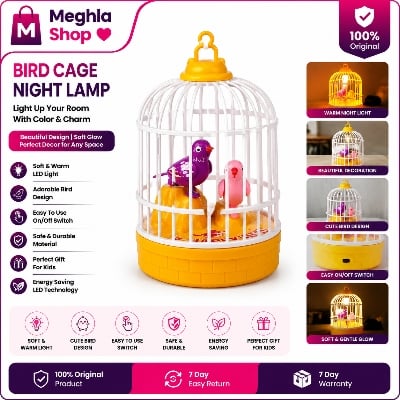 Picture of Bird Toy in Cage Realistic Sounds and Movements Sound Activated Chirp Toy Electronic Simulation Bird Cage Toy Multicolor