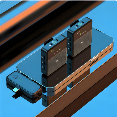Picture of SX9 Wireless Microphone for Type C & 3.5mm Dual Microphone Single Microphone 