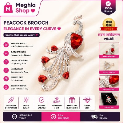 Picture of Light Luxury Micro-Encrusted Zircon Peacock High-End Brooch, Exquisite Elegant, Chinese Style Brooch, Suit Corsage, Accessories Gift 