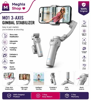 Picture of TOKQI M01 Handheld 3-Axis Gimbal Phone Holder Anti Shake Video Record Stabilizer for Xiaomi iPhone Cellphone Smartphone Multicolor