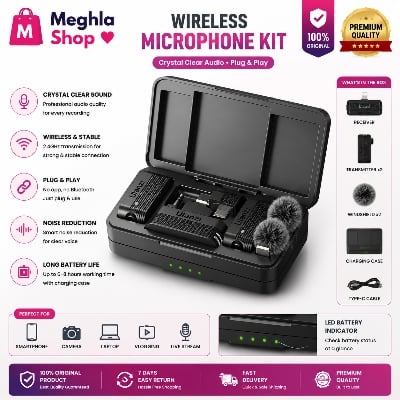 Picture of Ulanzi A100 Wireless Lavalier Mic – Perfect for Vlogging & Streaming Multicolor