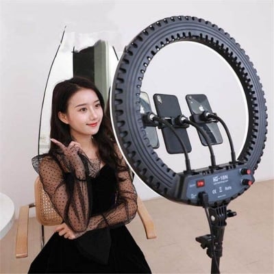 Picture of New 45cm MJ18 RGB LED RingFill Light/3Phone Holders/Remote/ 7 Ft. Stand Included Multicolor