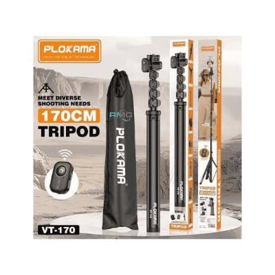 Picture of PLOKAMA VT-170 Professional Camera Tripod, 67 inches Aluminum Alloy Stand with Remote Control Multicolor
