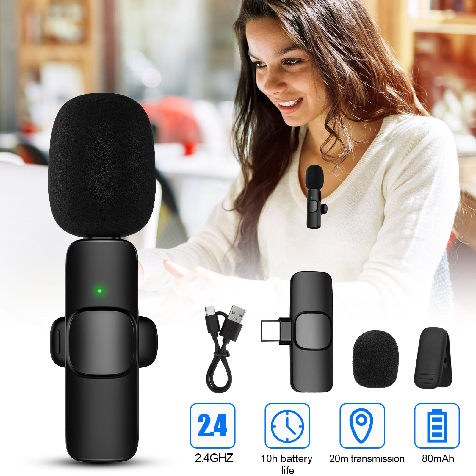 Picture of K8 Wireless Microphone (Type c) - Microphone Multicolor