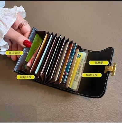 Picture of Premium Checkered Accordion Card Holder Wallet for Women & Men | PU Leather Multi Card Wallet | Compact Mini Card Case Multicolor