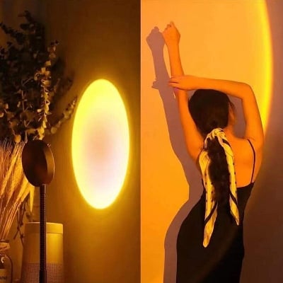 Picture of New Poratble Adjustable USB Plug Sunset Light Romantic LED Round Sun Projection Colorful Spotlight Multicolor