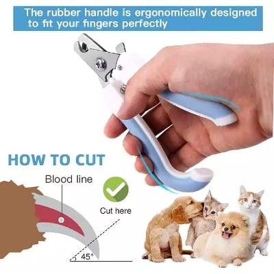 Picture of Cat Dog Nail Cutter Pet Clippers Trimmer Pet Grooming Tool Dog Nail Cutter Cat Nail Cutter - Blue - 