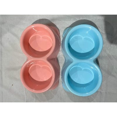 Picture of 2 in 1 Cat Food Bowl - Multicolor - 100 gm
