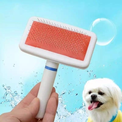 Picture of 1pcs Gilling Brush Pet Beauty Grooming Tool Needle Comb Dog Hair Dog Cat Dog Grooming Puppy Pets Multipurpose Airbag Combs - Red - 