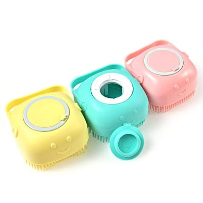 Picture of Bathroom Puppy Big Dog Cat Bath Massage Gloves Brush Soft Safety Silicone Pet Accessories for Dogs Cats Tools Mascotas Products - Multicolor - 