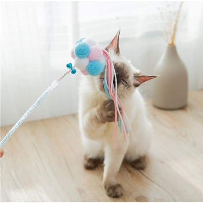 Picture of Kittens Teeth Bells Feathers Fighting Cat Sticks Toys - Multicolor - 