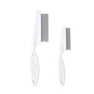 Picture of 1Pcs Pet Stainless Steel Grooming Comb Hair Brush Shedding Flea Lice Trimmer - White - 