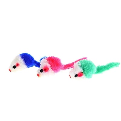 Picture of 1pcs Furry Pet Cat Toys Mice, Cat Toy Mouse, Pet Toys for Cats, Cat Catcher for Feather Tails - Multicolor - 