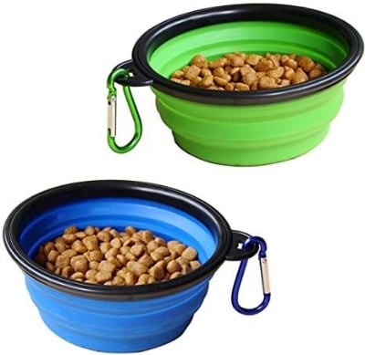 Picture of Collapsible cat and Dog Bowl, 1 Pack Foldable Pet Travel Bowl, for Outdoor Camping Pet Food Water Bowl - 30 gm