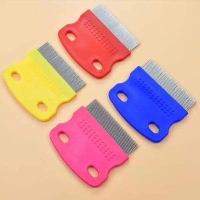 Picture of Hair Lice Comb Brushes Terminator Fine Egg Dust Nit Free Removal Stainless Steel Lice Comb - Multicolor - 