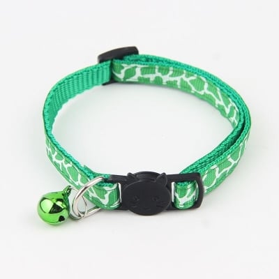 Picture of New Adjustable Pet Cat Collar With Bell Puppy Neck Strap Soft For Small Dog Collars Cat Belt - Green - 