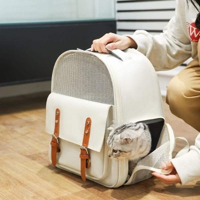 Picture of Luxury Carrier Bag For Cats & Puppy Portable Pet Cat Carrier Bag Outdoor Travel Cat Backpack Small Dog Backpack - 400 gm