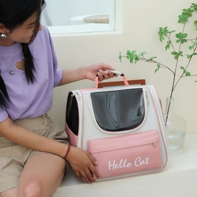 Picture of Luxury Carrier bag For Cats & Puppy Portable Pet Cat Carrier Bag Outdoor Travel Cat Backpack Small Dog Backpack - 400 gm