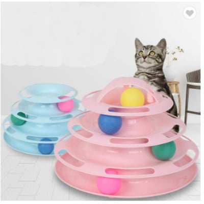 Picture of New Design Interactive Plastic Pet Cat Disk Scratcher Toy Cat Toys - Multicolor - 