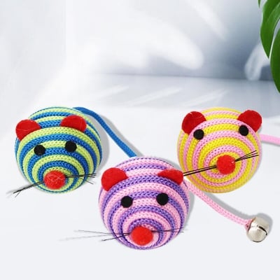 Picture of High Quality 1pcs Pet Cat Toys Mice, Cat Toy Mouse, Pet Toys for Cats, Cat Catcher with Tails - Multicolor - 