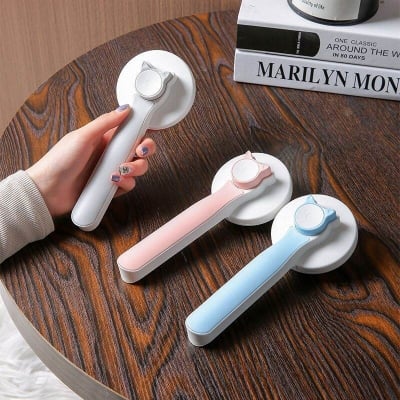 Picture of High Quality Pet Push Brush Automatic Plastic Shedding Hair Remove Tool Dog Cat Loose Hair Comb For Pet Faces Fur Nozzle Grooming - Multicolor - 