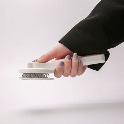 Picture of High Quality Pet Push Brush Automatic Plastic Shedding Hair Remove Tool Dog Cat Loose Hair Comb For Pet Faces Fur Nozzle Grooming - Multicolor - 