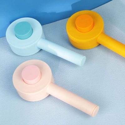 Picture of High Quality Pet Push Brush Automatic Plastic Shedding Hair Remove Tool Dog Cat Loose Hair Comb For Pet Faces Fur Nozzle Grooming - Multicolor - 