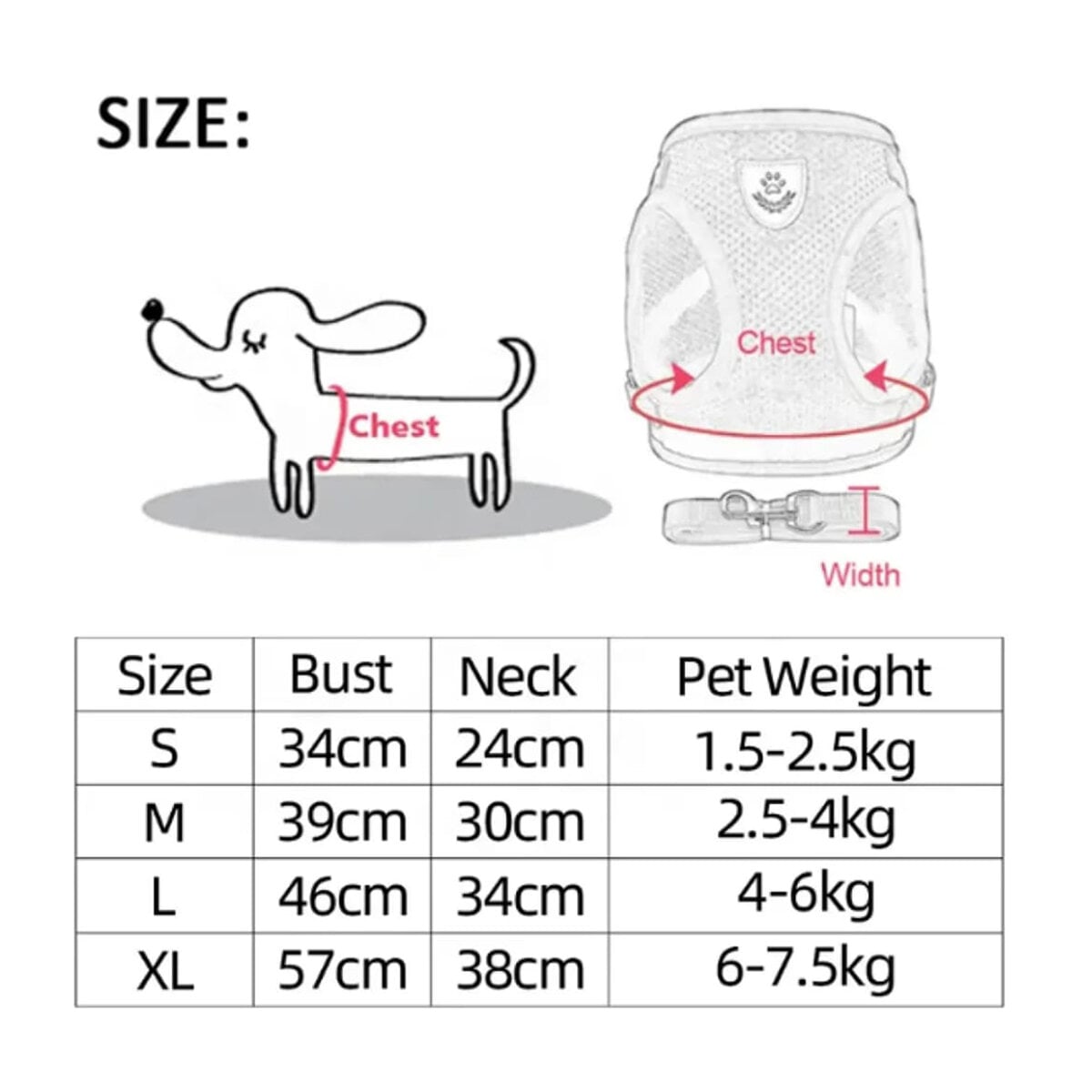 Picture of (S Size) Cat Pet Kitten Cats/Small Dog Puppy Jacket Harness & Leash Breathable Reflective
